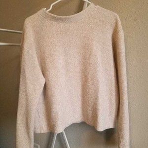 Simple Marled Beige Crewneck Sweater